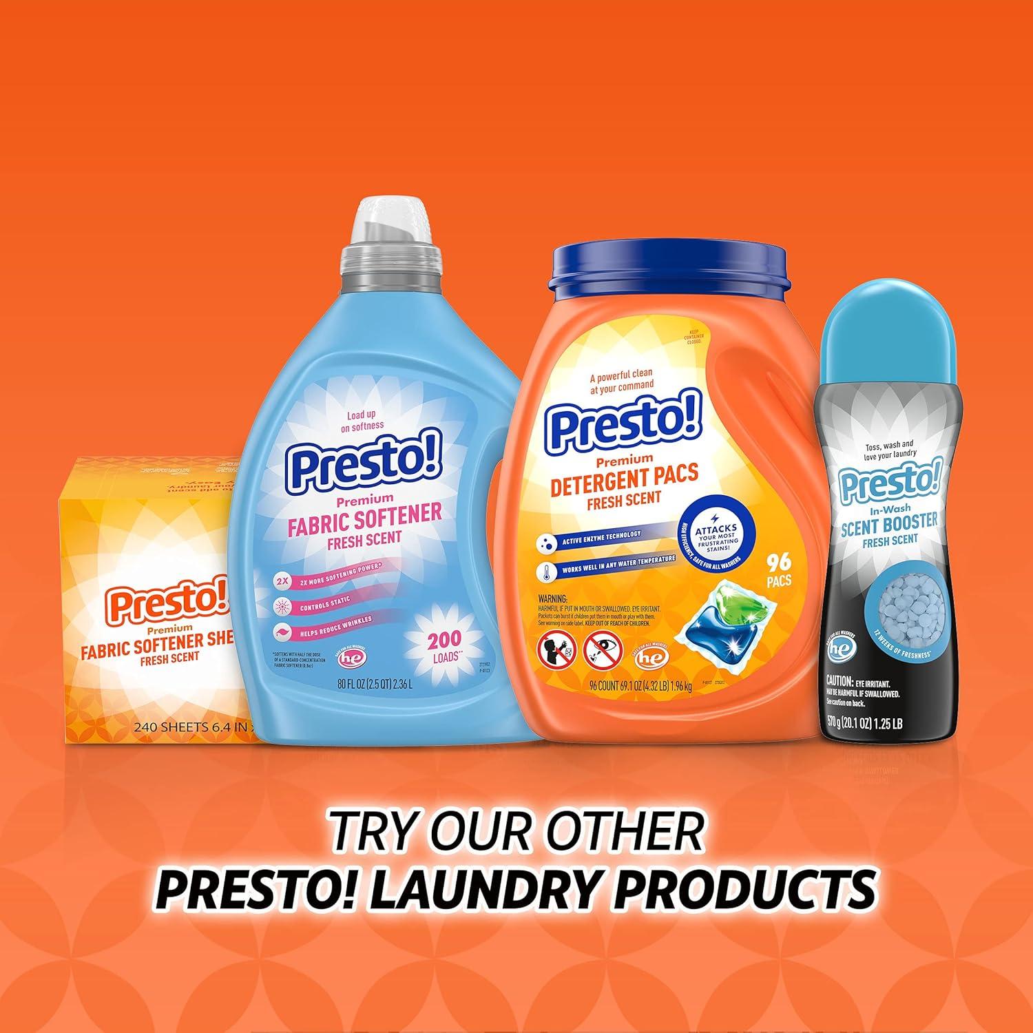 imageAmazon Brand Presto Concentrated Liquid Laundry Detergent Free amp Clear Hypoallergenic Free of Perfumes Clear of Dyes 110 Loads 825 fl ozFresh Scent