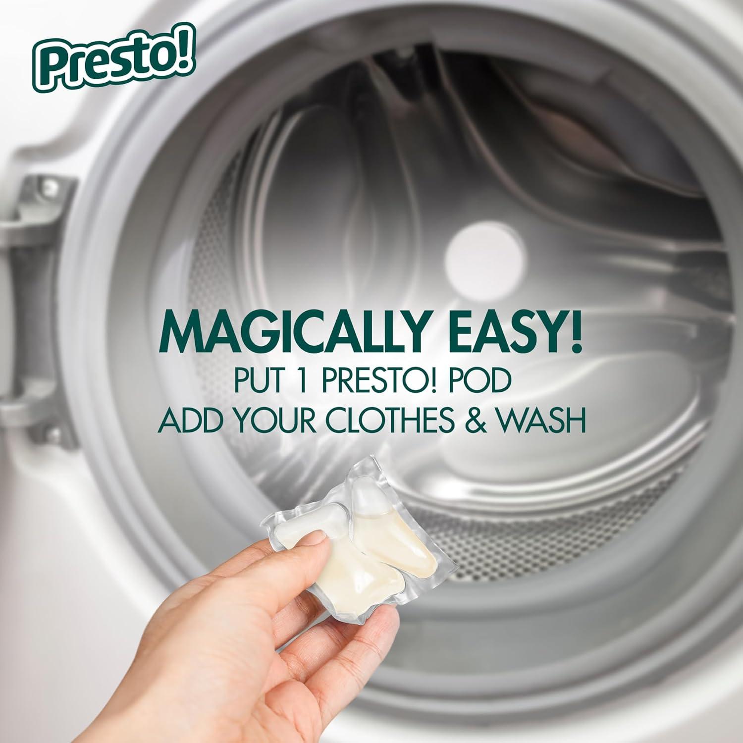 imageAmazon Brand Presto Laundry Detergent Pacs Hypoallergenic Free amp Clear 96 CountFree Clear